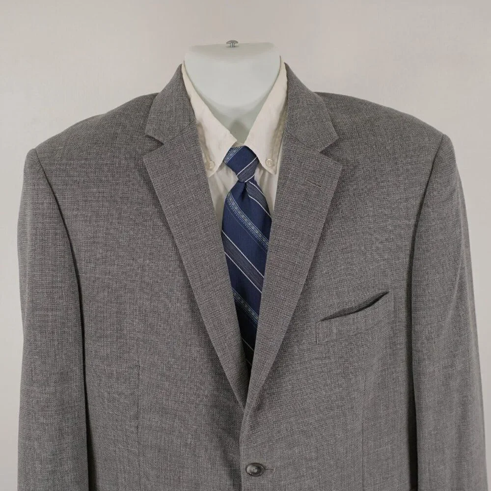 Jos A Bank Traveler's Textured Wool Gray Basketweave 2 Button Sport Coat‎ 42R